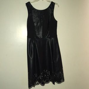 BETSEY JOHNSON BLACK LEATHERETTE  DRESS SIZE 6